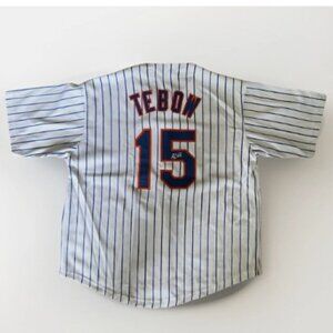 Facsimile Autographed Tim Tebow New York Pinstripe Reprint Jersey Size Men's XL